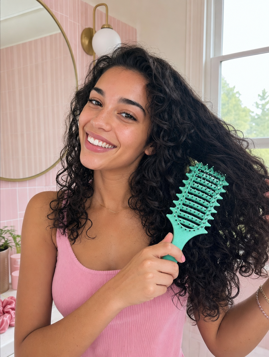 Pop Brush menthe en situation Curl Pop