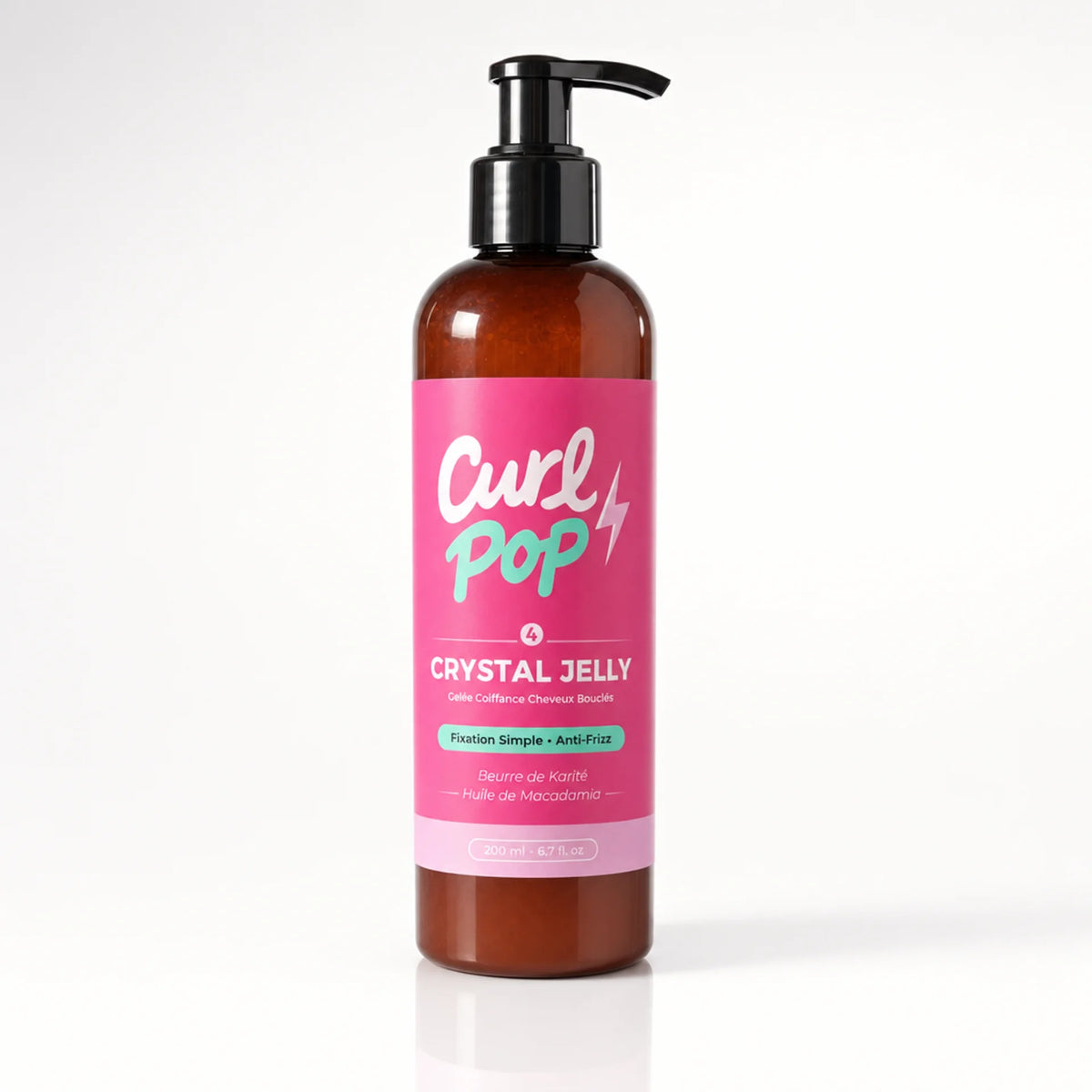 Crystal Jelly Curl Pop — gelée coiffante cheveux bouclés 200 ml, packshot fond blanc