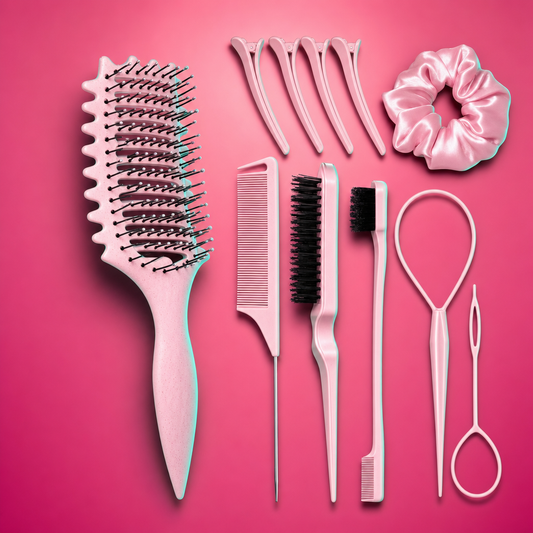 Pop Kit Curl Pop - coffret 11 pieces styling fond rose